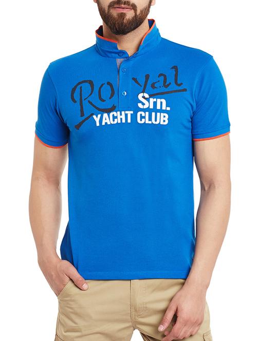navy blue printed cotton t-shirt - 12971846 - Standard Image - 1