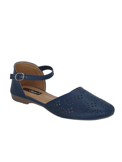 blue faux leather cut work casual shoes - 12973376 - Standard Image - 1