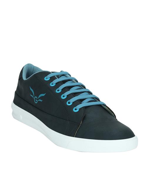 blue leatherette lace up sneaker - 12973454 -  Standard Image - 0