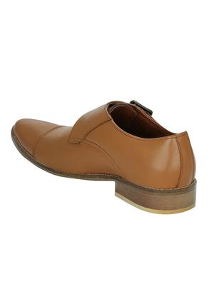 tan leather slip on monk strap - 12973546 - Standard Image - 3