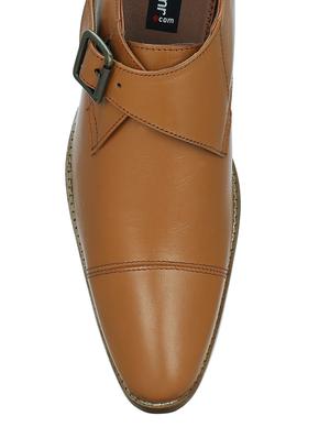 tan leather slip on monk strap - 12973546 - Standard Image - 4