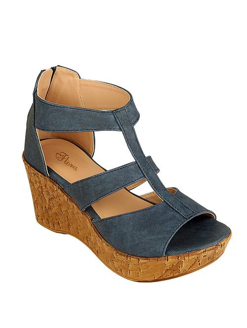 blue closed back wedge - 12977213 - Standard Image - 1