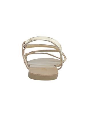 gold leatherette back strap sandals - 12982731 - Standard Image - 3