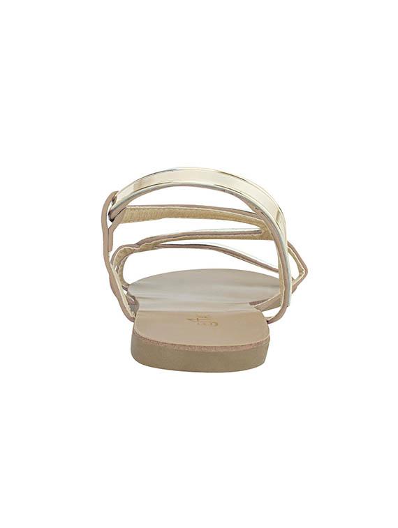 gold leatherette back strap sandals - 12982731 - Zoom Image - 3