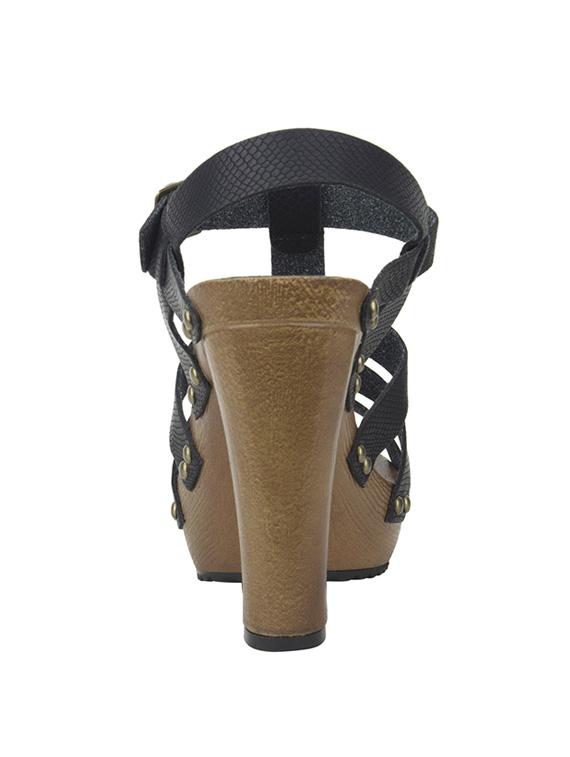 black leatherette back strap sandals - 12982743 - Zoom Image - 2