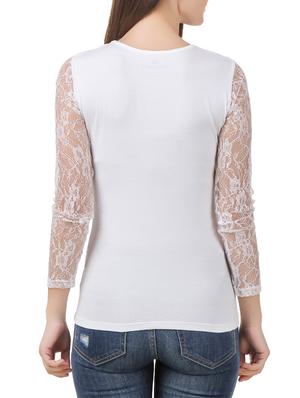 lace panel long sleeved top - 12983108 - Standard Image - 3