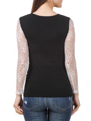 lace panel cut out detail top - 12983109 - Standard Image - 3