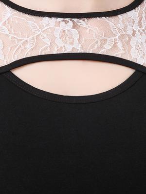 lace panel cut out detail top - 12983109 - Standard Image - 4