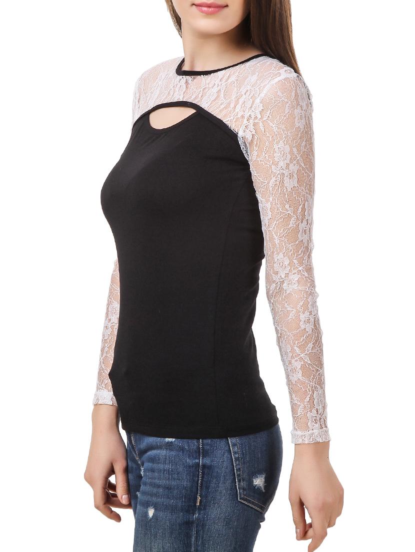 lace panel cut out detail top - 12983109 - Zoom Image - 2