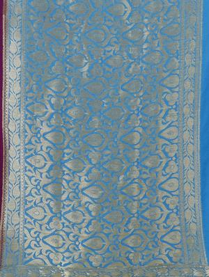 magenta chiffon woven saree with blouse - 12985314 - Standard Image - 4