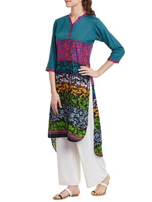high low printed kurta - 12986904 - Standard Image - 2