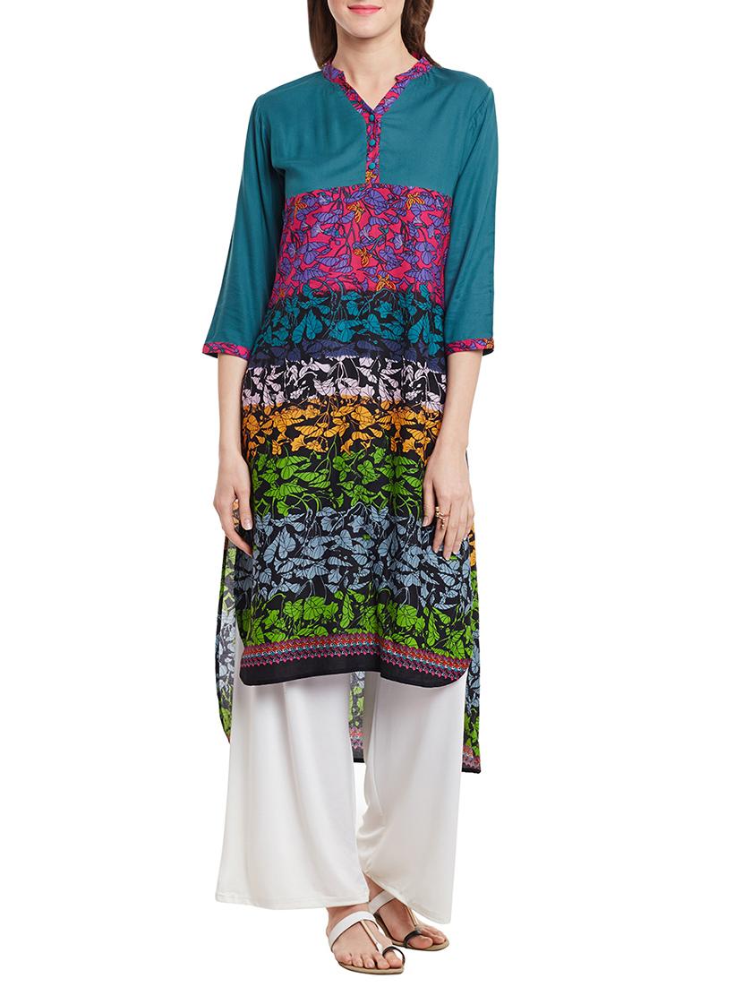 high low printed kurta - 12986904 - Zoom Image - 1