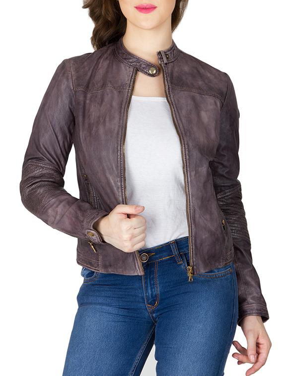 purple leather jacket - 12987831 - Zoom Image - 1