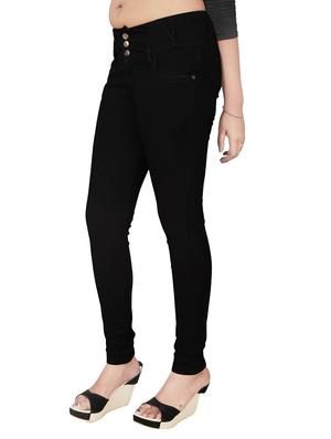 black solid denim jeans - 12989199 - Standard Image - 2