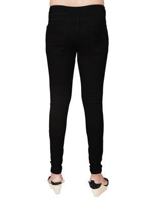 black solid denim jeans - 12989199 - Standard Image - 3