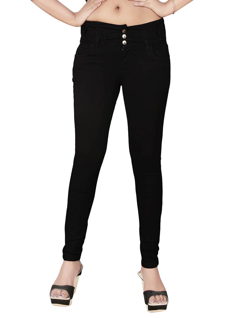 black solid denim jeans - 12989199 - Zoom Image - 1