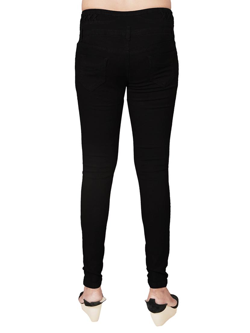 black solid denim jeans - 12989199 - Zoom Image - 3