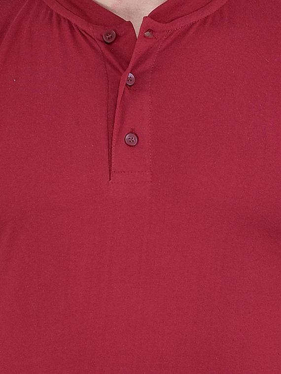 maroon cotton tshirt - 12989287 - Zoom Image - 4