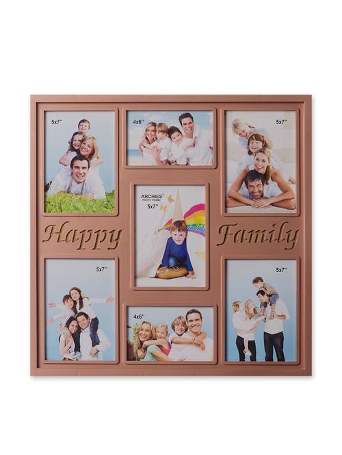 brown acrylic and glass family design photo frame for 7 photos - 1298983 - Standard Image - 1