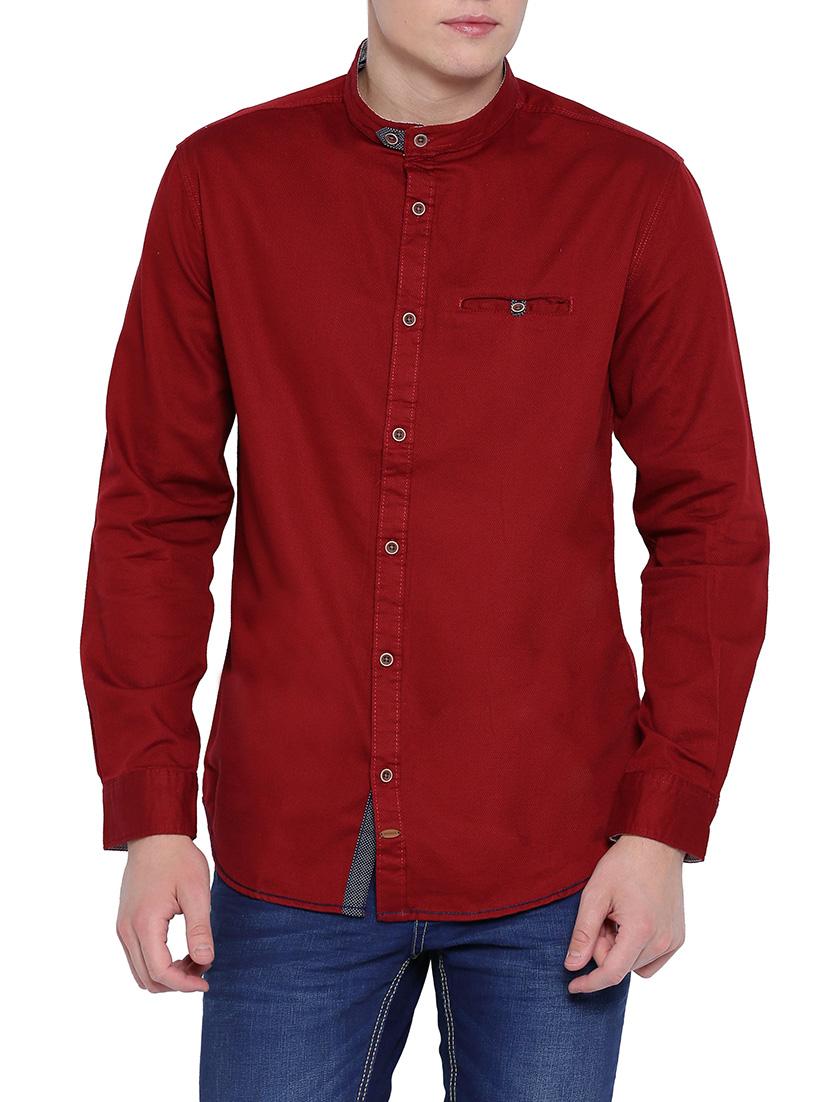 red cotton casual shirt - 12989951 - Zoom Image - 1