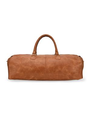 textured tan pure leather duffle bag - 12992677 - Standard Image - 2