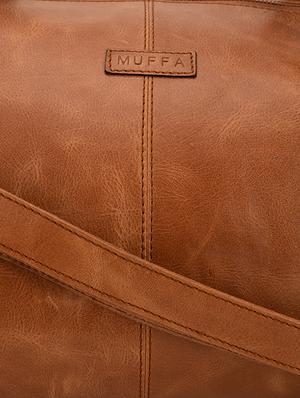 textured tan pure leather duffle bag - 12992677 - Standard Image - 4