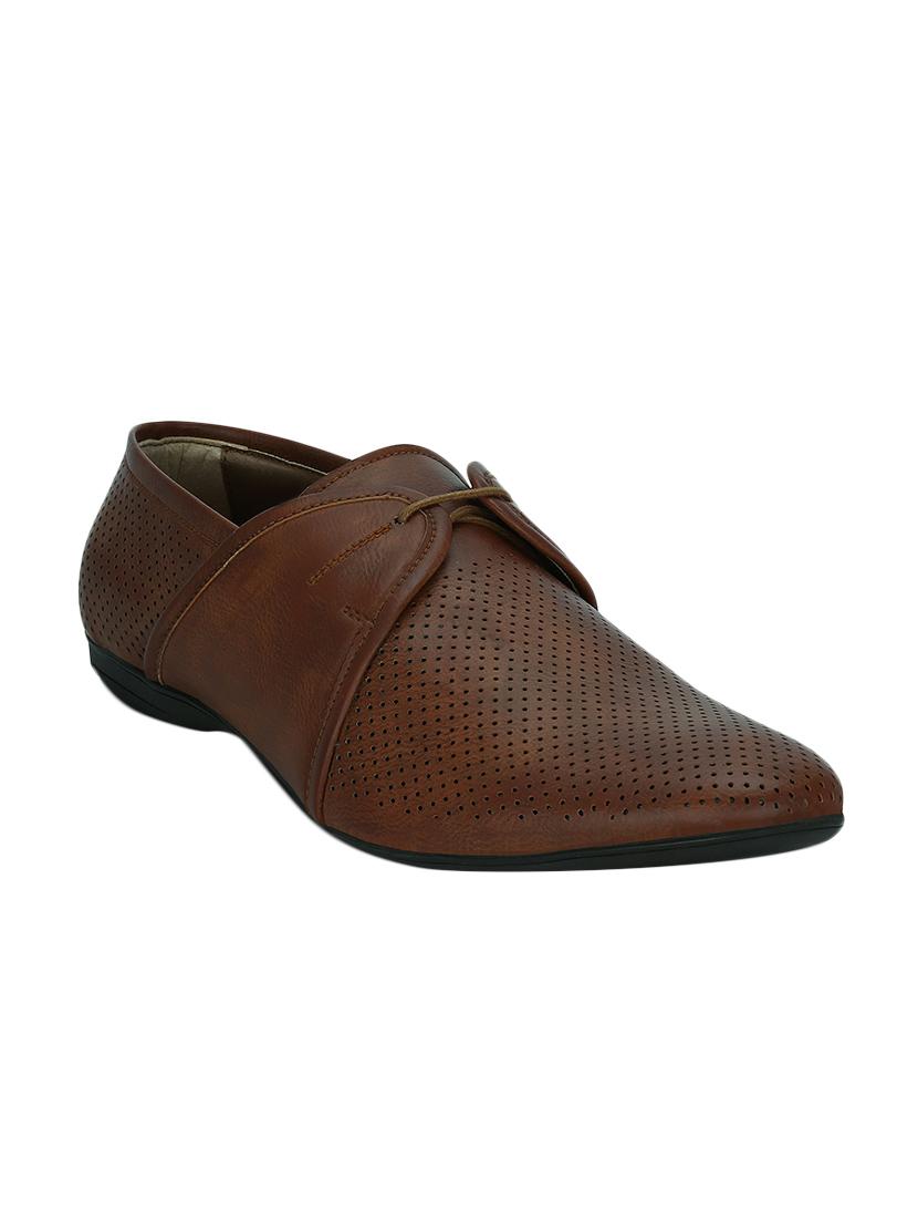 tan leatherette lace up shoe - 12993591 - Zoom Image - 1