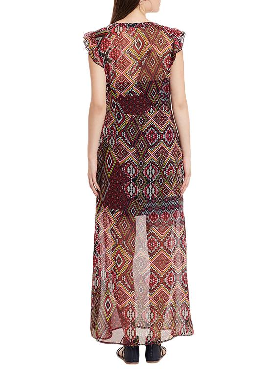 red chiffon maxi dress - 12994311 - Zoom Image - 3