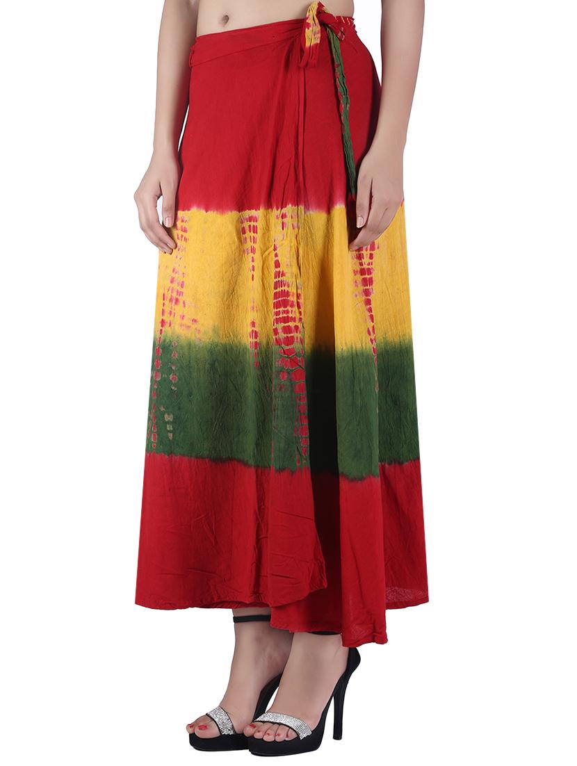 multi colored cotton wrap skirts - 12994516 - Zoom Image - 2