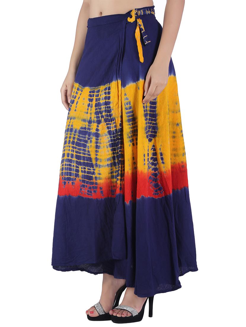 multi colored cotton wrap skirts - 12994517 - Zoom Image - 2
