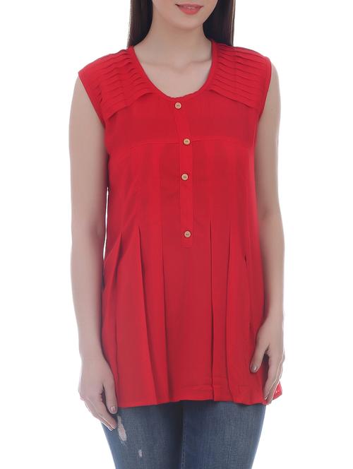 women's straight round neck top - 12999617 -  Standard Image - 0