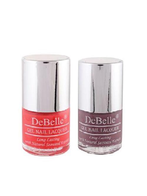 debelle nail polish combo kit of 2 (coral orange & mauve) - 13001825 - Very Small Image - 1