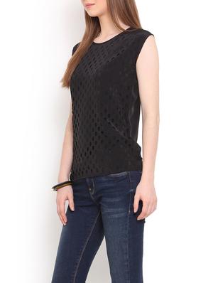 black polyester regular top - 13003913 - Standard Image - 2