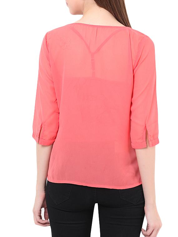 pink cutwork regular top - 13003956 - Zoom Image - 3