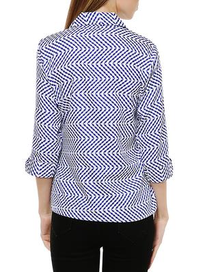 blue printed crepe regular shirt - 13007126 - Standard Image - 3