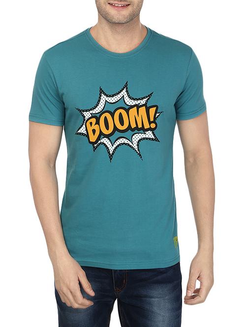 blue cotton printed t-shirt - 13007642 - Standard Image - 1