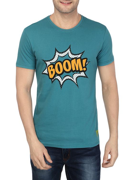 blue cotton printed t-shirt - 13007642 - Zoom Image - 1