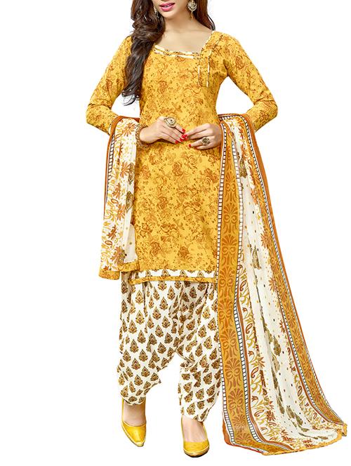 printed unstitched patiyala suit - 13009316 - Very Small Image - 1