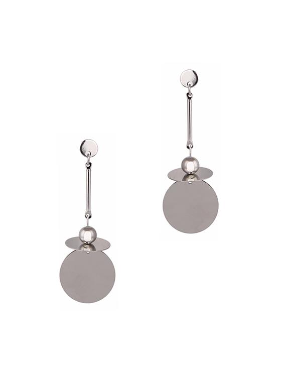 silver metal drop earrings - 13009554 - Zoom Image - 1