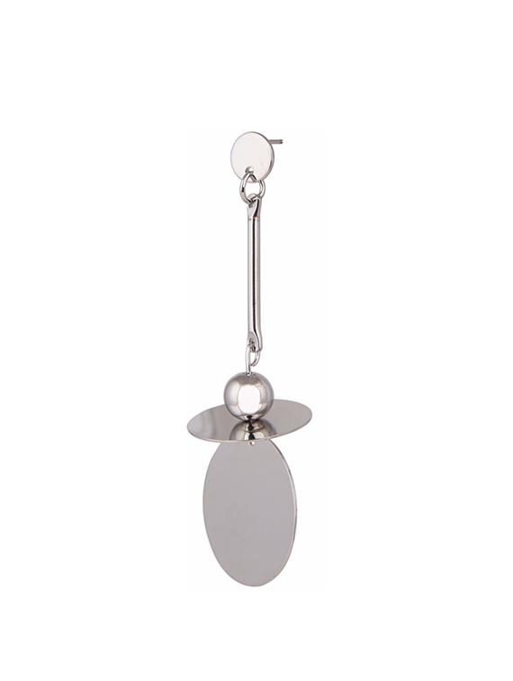 silver metal drop earrings - 13009554 - Zoom Image - 2