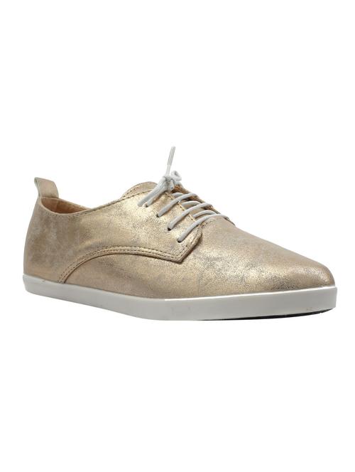 gold faux leather casual shoes - 13010214 - Very Small Image - 1