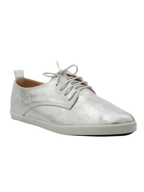 silver faux leather casual shoes - 13010215 - Very Small Image - 1