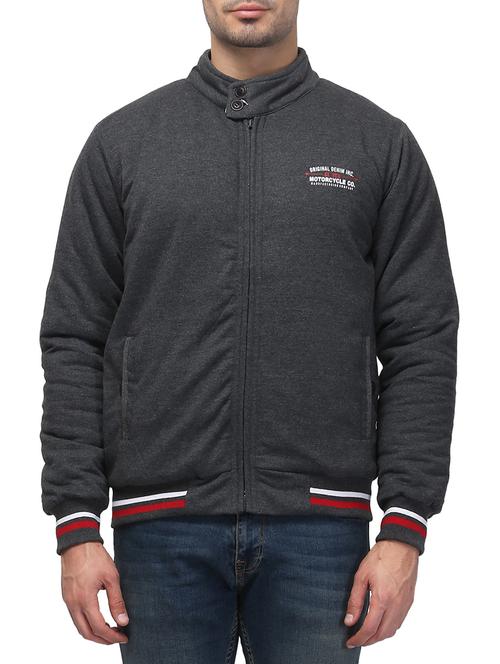 grey cotton casual jacket - 13010236 - Very Small Image - 1