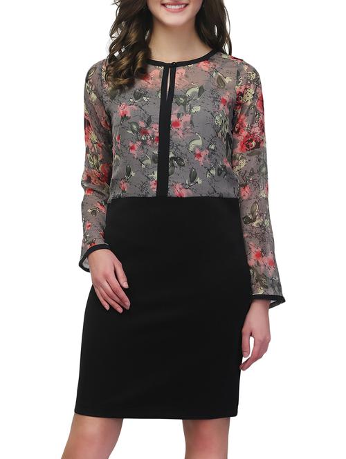 black georgette sheath dress - 13014524 - Very Small Image - 1