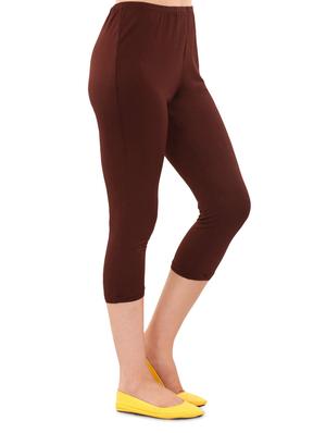 brown viscose three-fourth leggings - 1301480 - Standard Image - 2