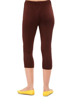 brown viscose three-fourth leggings - 1301480 - Standard Image - 3