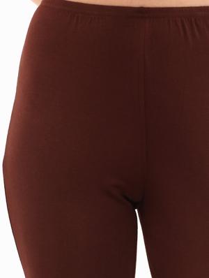 brown viscose three-fourth leggings - 1301480 - Standard Image - 4
