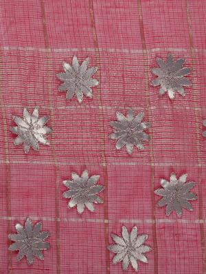 red cotton blend gota patti saree with blouse - 13014956 - Standard Image - 3