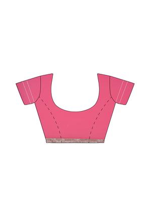pink georgette gota patti saree with blouse - 13014970 - Standard Image - 3