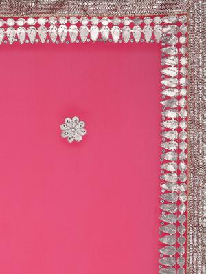 pink georgette gota patti saree with blouse - 13014970 - Standard Image - 4
